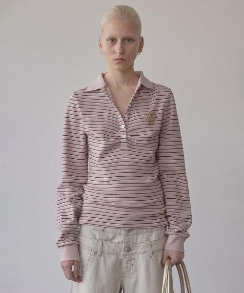 Shirring Tennis Shirt Pink