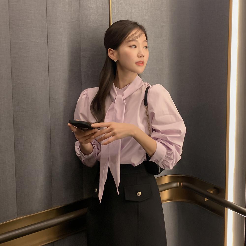 달리호텔 [단독] [Dali made]블랑 스카프 타이 블라우스(하객룩/개강룩/출근룩)