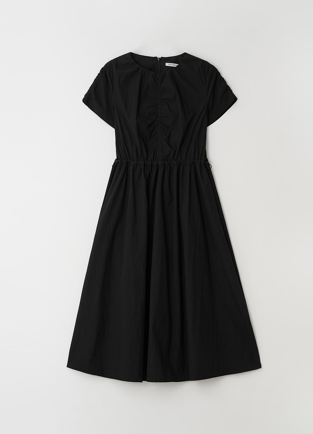 Half sleeve string one-piece_BLACK