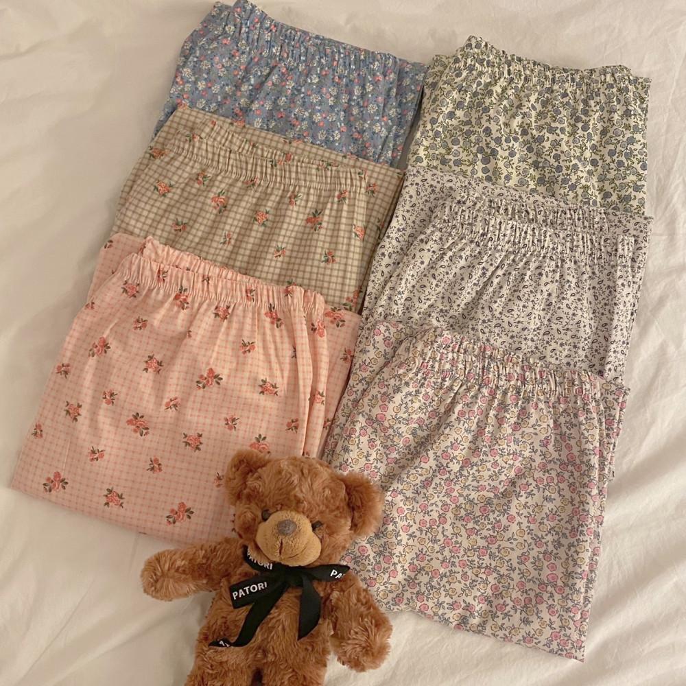 미뇽 플라워 잠옷바지 레이스 프릴 빅사이즈 파자마