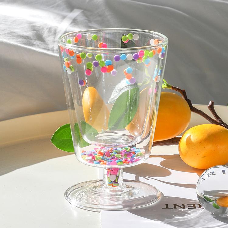 "팝핑 도트 이중 글라스 1P" / 신혼부부 결혼 집들이 선물 고블렛잔