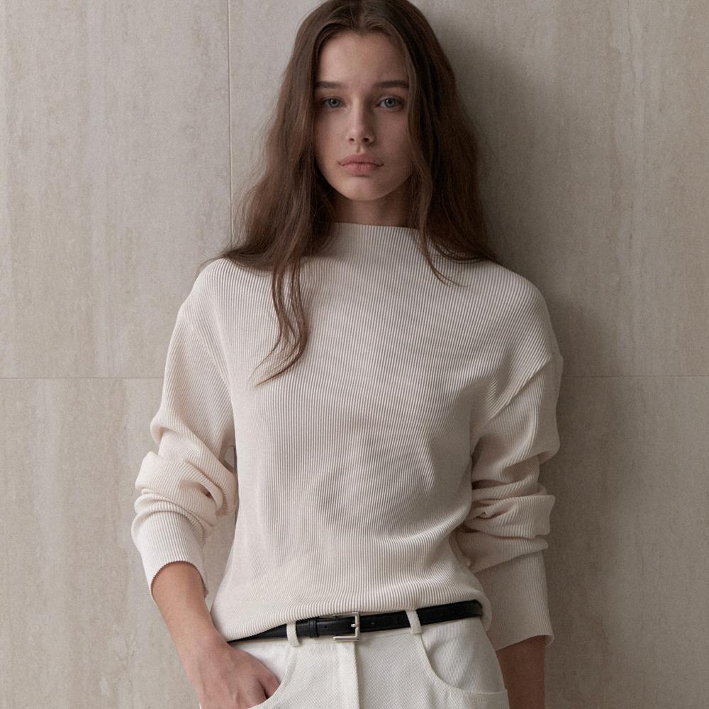 플리츠 반목 티셔츠