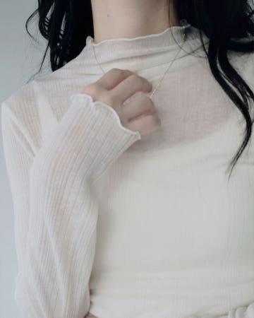 이런 상품 어때요? 도에 날라리 물결 시스루 반폴라 레이어드 티셔츠