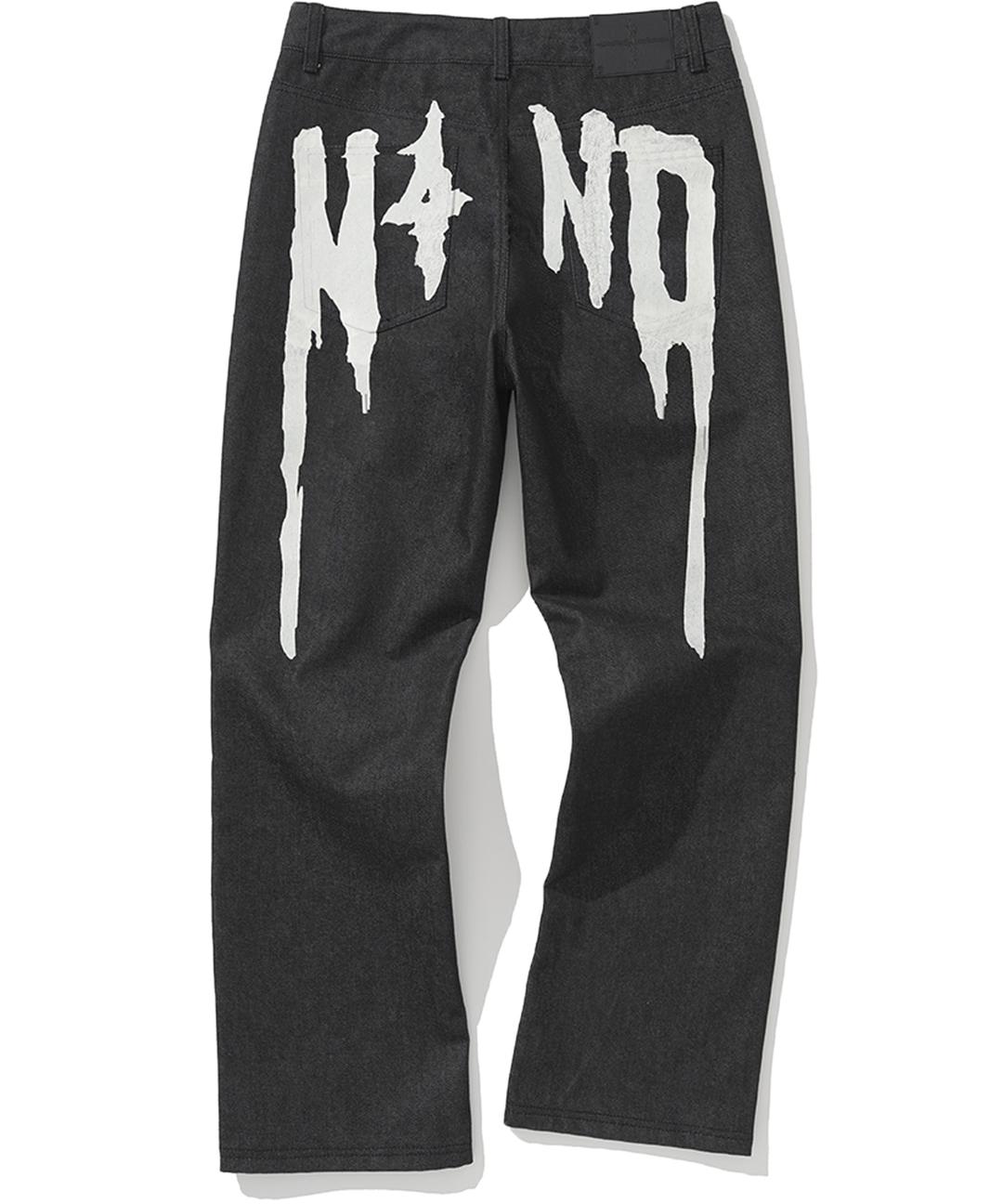 [8월 8일 예약배송] N4ND Drip Logo Denim Pants - Black