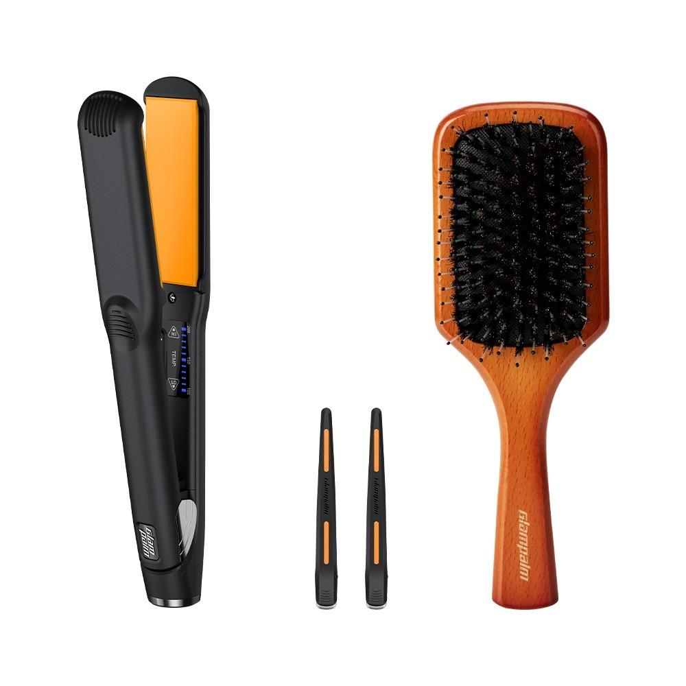 [글램팜X시네] GP313 플랫 (대) + 오렌지헤어집게 + 우드돈모브러쉬