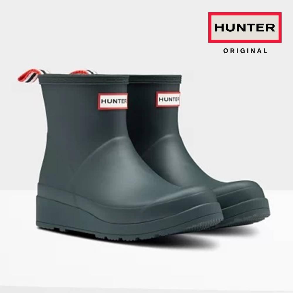 헌터 레인부츠 플레이 숏 여성 장화 앵클 부츠 레인 장마 다크 그린 WFS2020RMA
