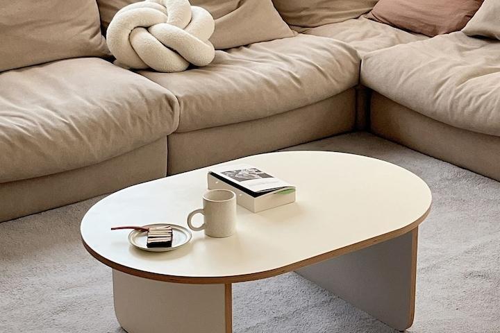 올리브 좌식 테이블 거실테이블 소파테이블 타원형테이블 시리즈 / 700~1200 size