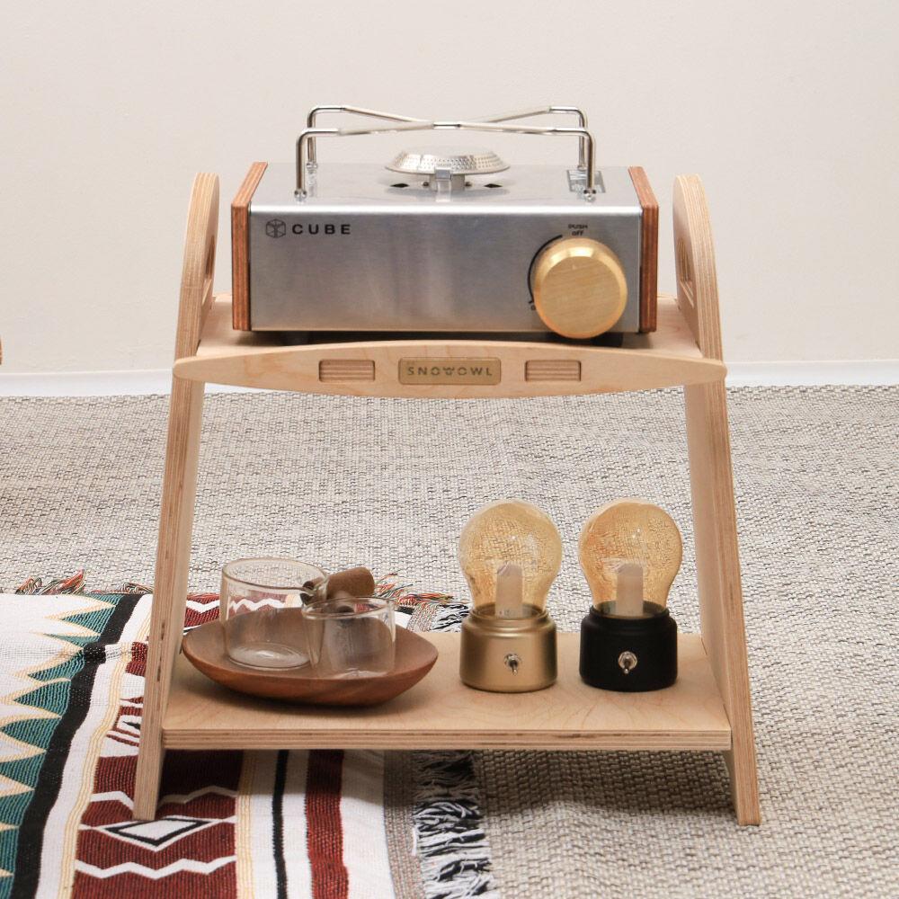 스노우아울 감성 캠핑 다용도 미니 우드 쉘프 버너 스탠드