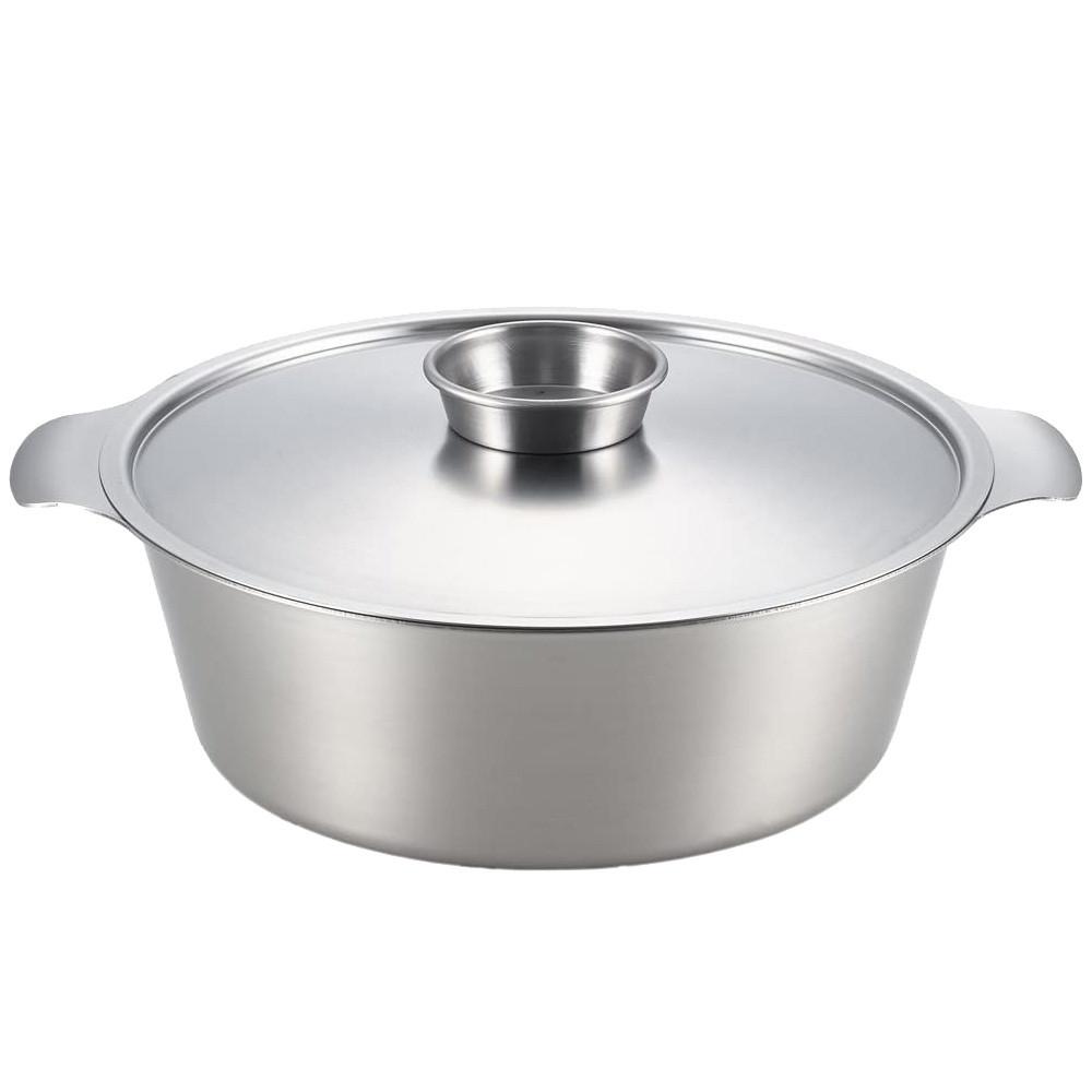 요시카와 스테인레스 스텐 전골 샤브샤브 캠핑 냄비 22cm