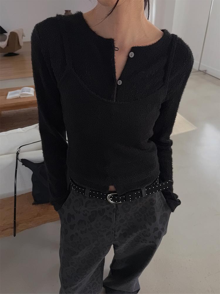 크렘므 베리 플러피 가디건 SET