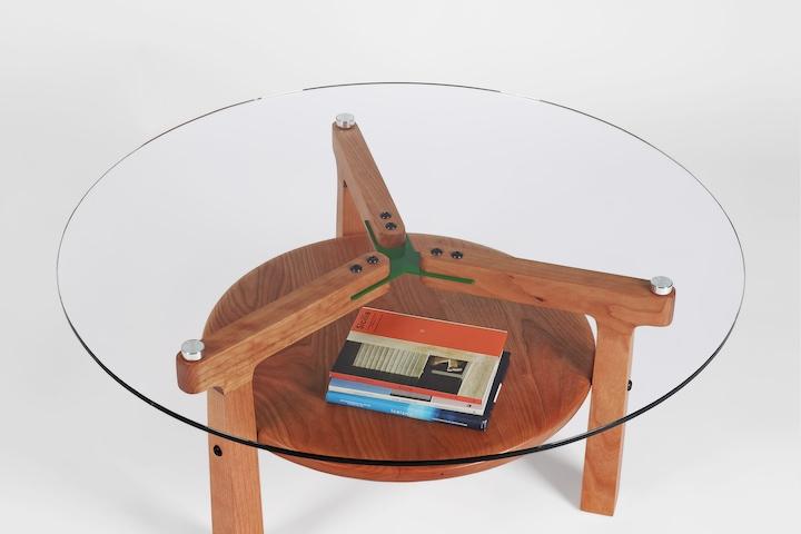 C3L_01 Low Table Cherry wood 원목 유리 테이블