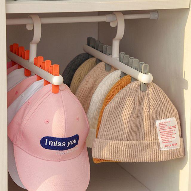 모자걸이 양말걸이 머플러 캡 보관 스카프 넥타이 집게 걸이 그레이