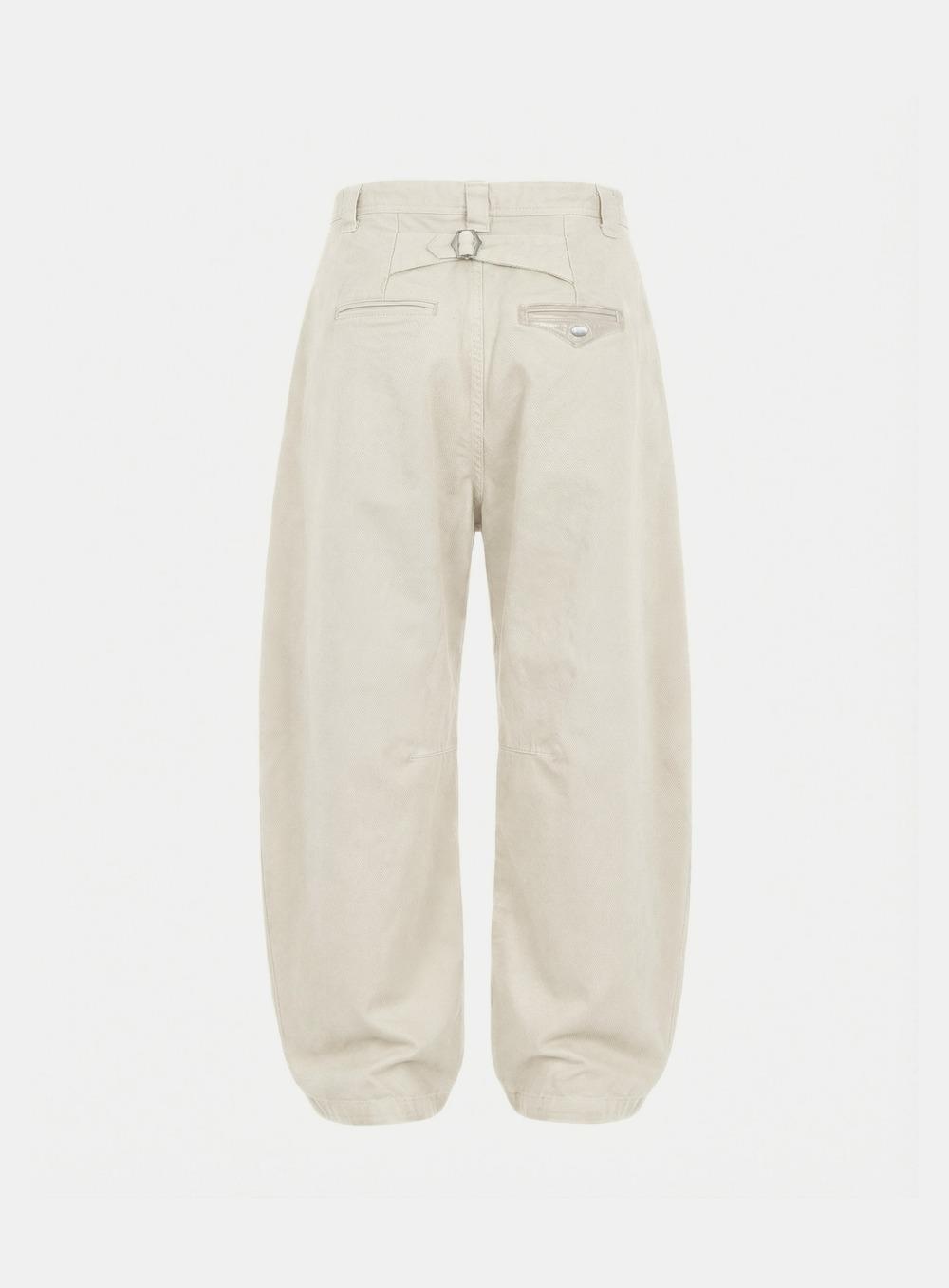 [w-pts26-006] Mystic Formal Curved Chino Pants - Cream