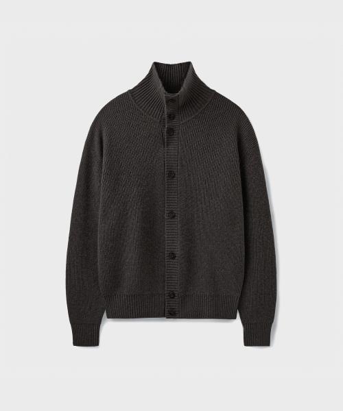 STRUCTURED CROP SHIFT CARDIGAN [KHAKI BROWN]