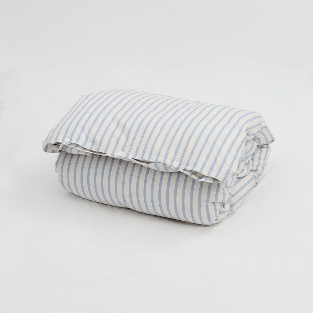 PERCALE SINGLE DUVET COVER (NEEDLE STRIPES)