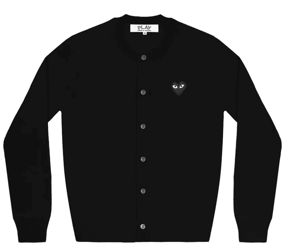 Round-Neck Black Emblem Cardigan Unisex