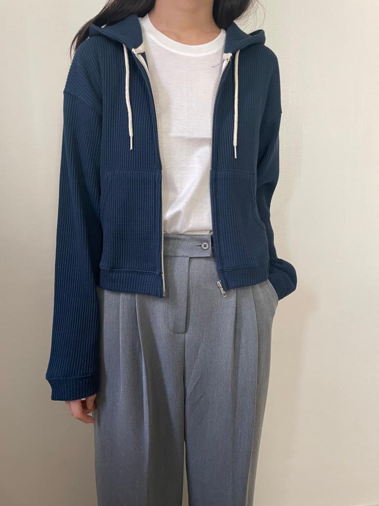 [1000장 판매 / 전 컬러 당일배송] HAUS 하우스 크롭 후드집업 와플후드집업 (시즌리스 상품 / 손민수템 / 적극추천 아이템)