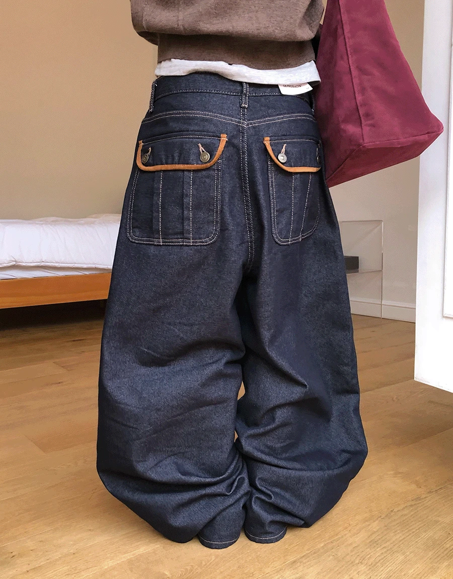 [논페이드] 해니 스웨이드 포켓 데님 (1color)