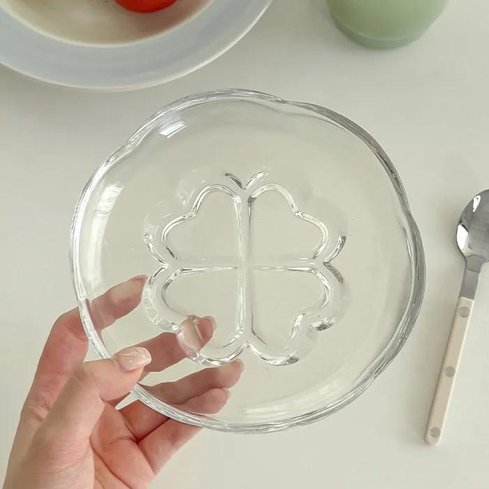 클로버접시 네잎클로버 유리접시
