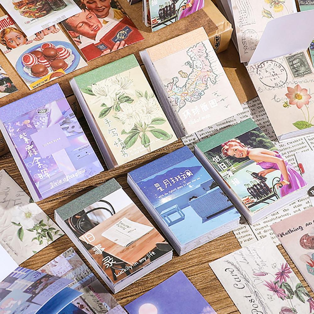 레트로 감성 빈티지 다꾸 미니 스티커북 50매 6종