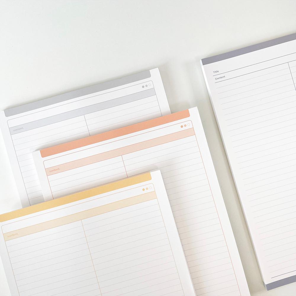 [하프라인] 레트로 B5떡메 대 떡메모지 제본 공시생 공부 필기 메모지 노트 패드