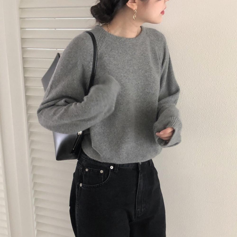 [블랙 당일배송] 오버클래식 캐시미어 넛지 니트 (3color)