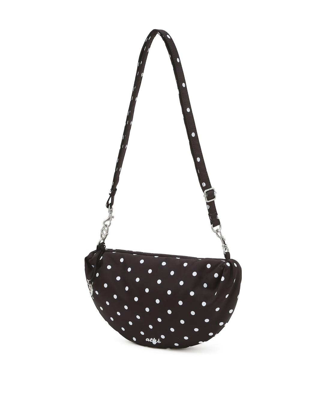 FÉVE DOT BLACK NYLON CROSS BODY MINI BAG