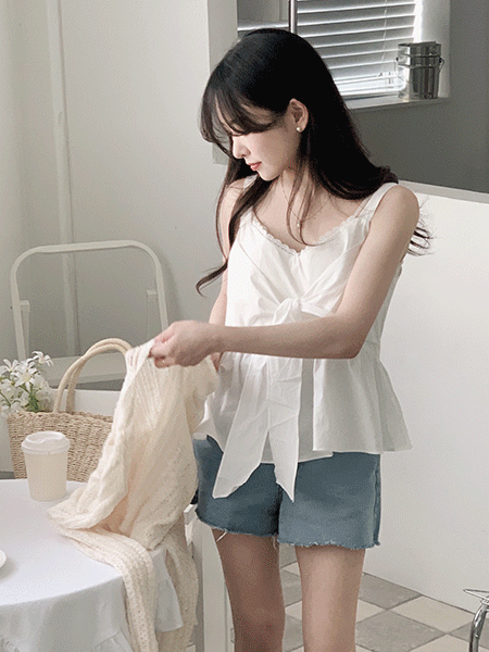 [MD추천] 러빈스 리본 나시 블라우스 - 2C