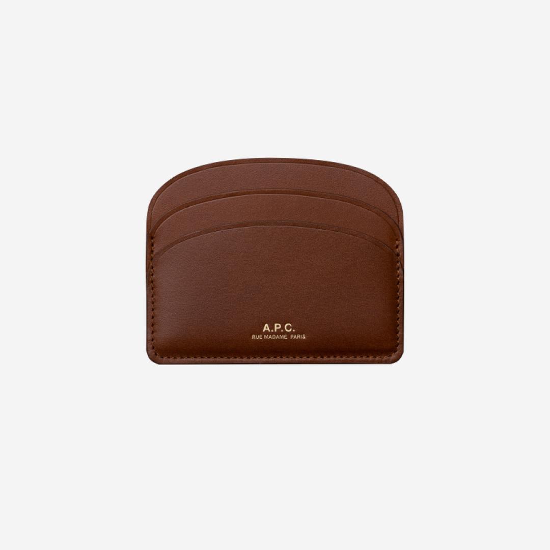 A.P.C. Demi-Lune Card Holder Nut Brown