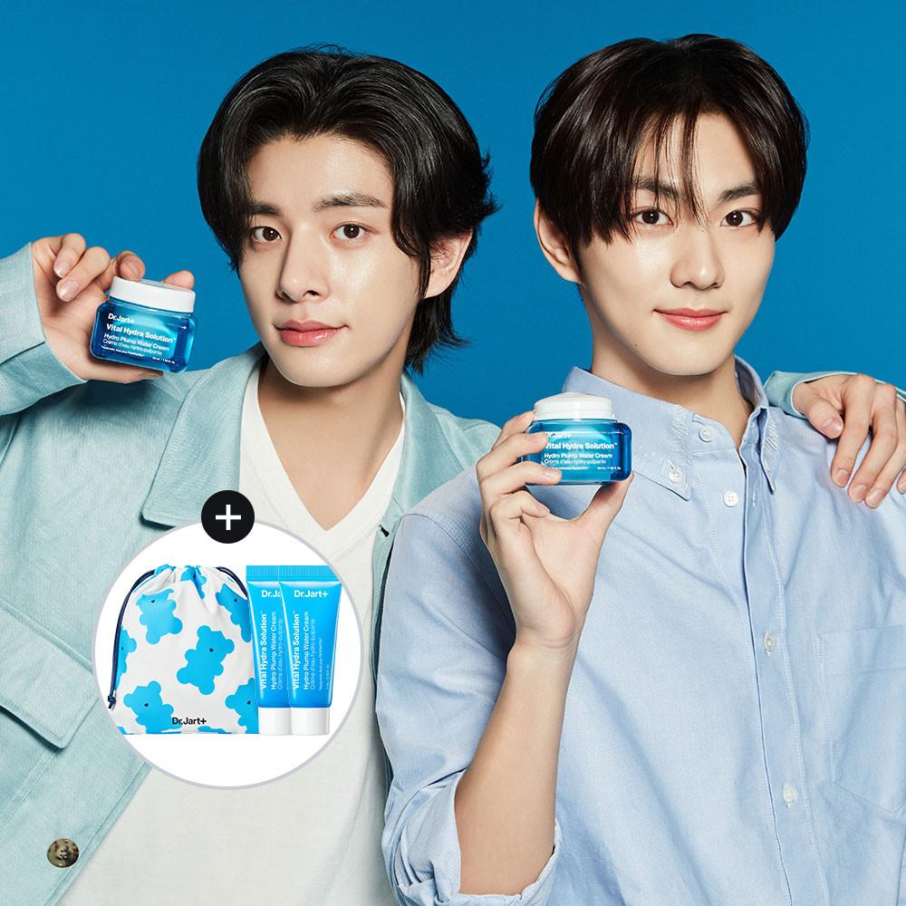 [수분충전] 닥터자르트 바이탈 하이드라 솔루션 하이드로 플럼프 워터 크림 50ml(+곰돌이파우치/워터크림7mlx2)