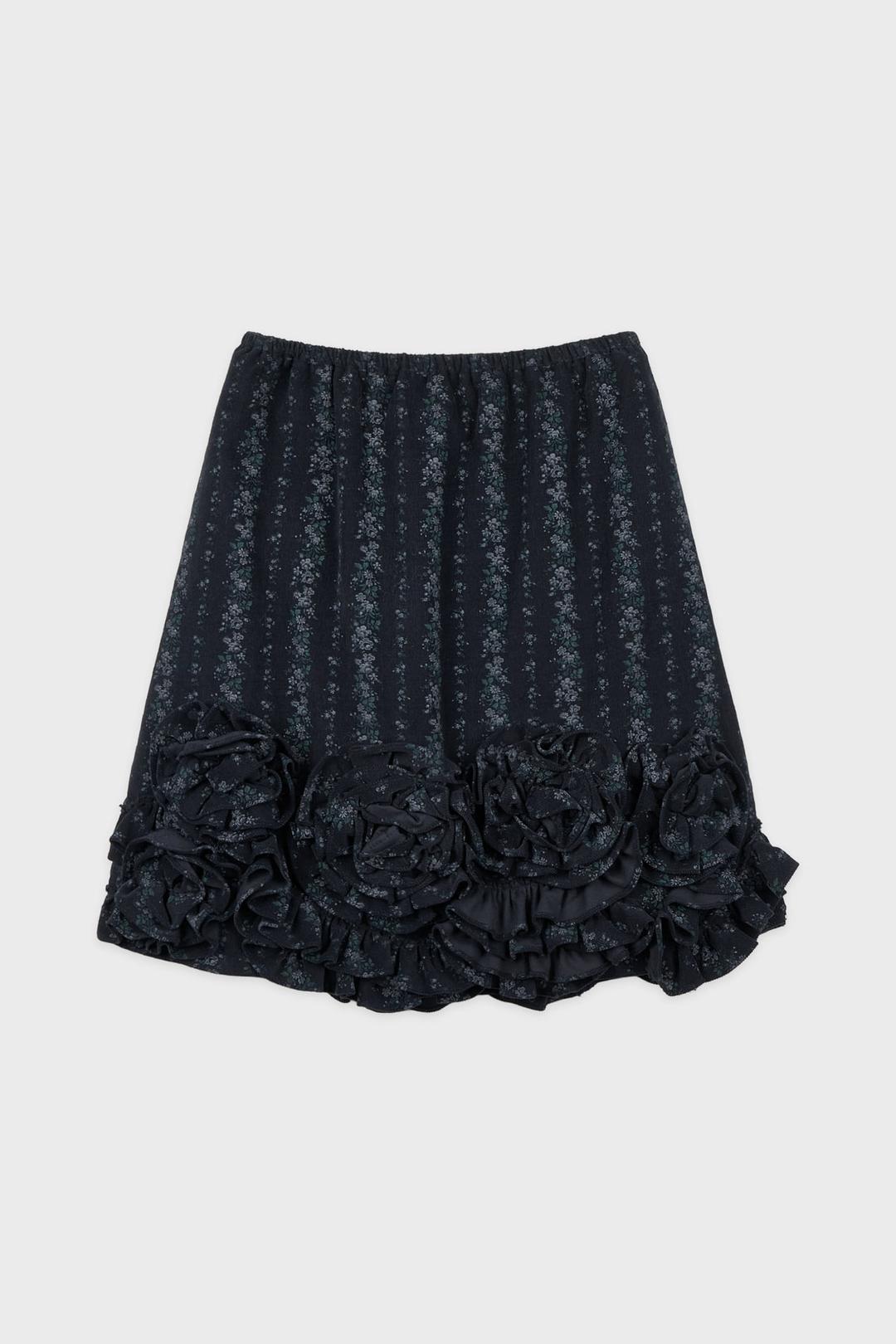 SN Vintage Rose Midi Skirt (Navy)