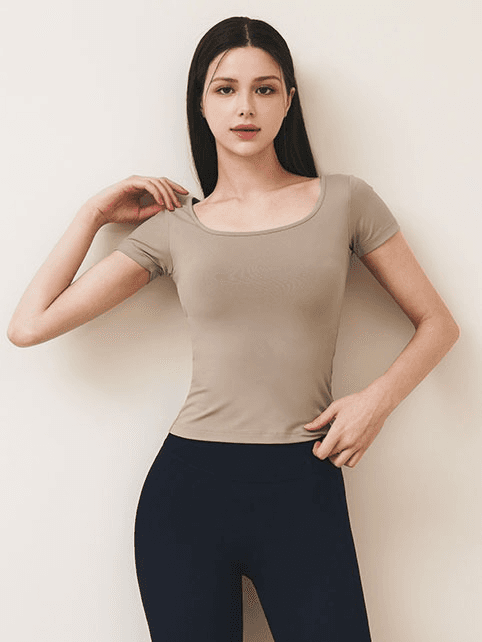 엘소프트 스퀘어넥 숏 슬리브