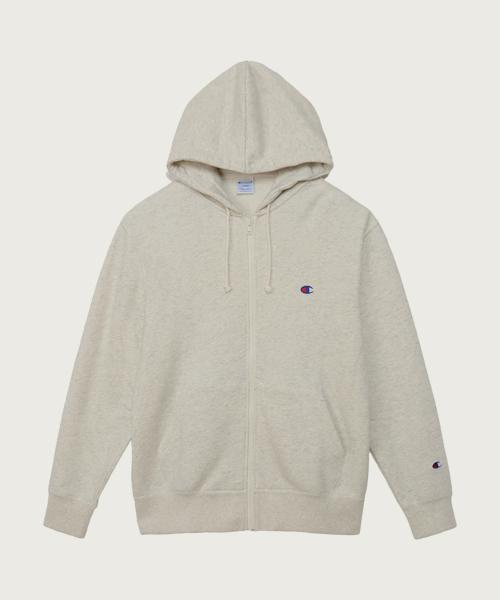 베이직 C로고 레귤러핏 후드 집업 Oatmeal