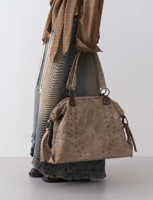 stud crack shoulder bag