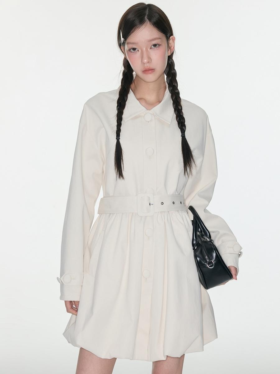 LUAMOSS Sculpture Milky Bud Silhouette Trench Coat