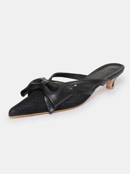 Lisa Mesh Bow Mules, Black - 4.5US