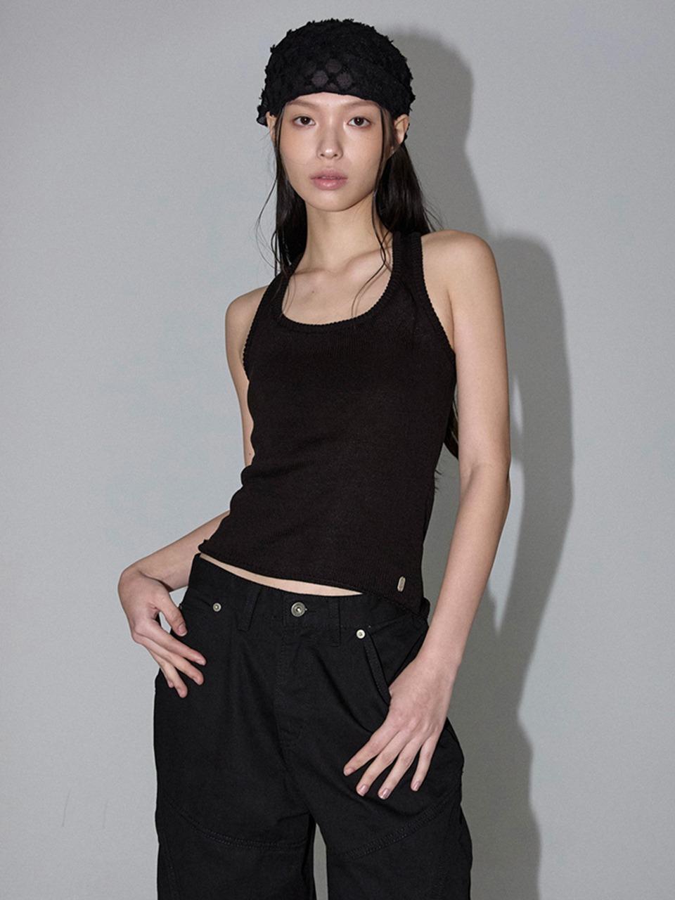 Twist Back Hole Knit (black)
