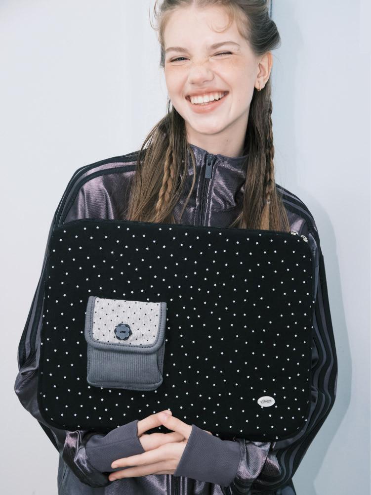 Star pocket notebook pouch_black