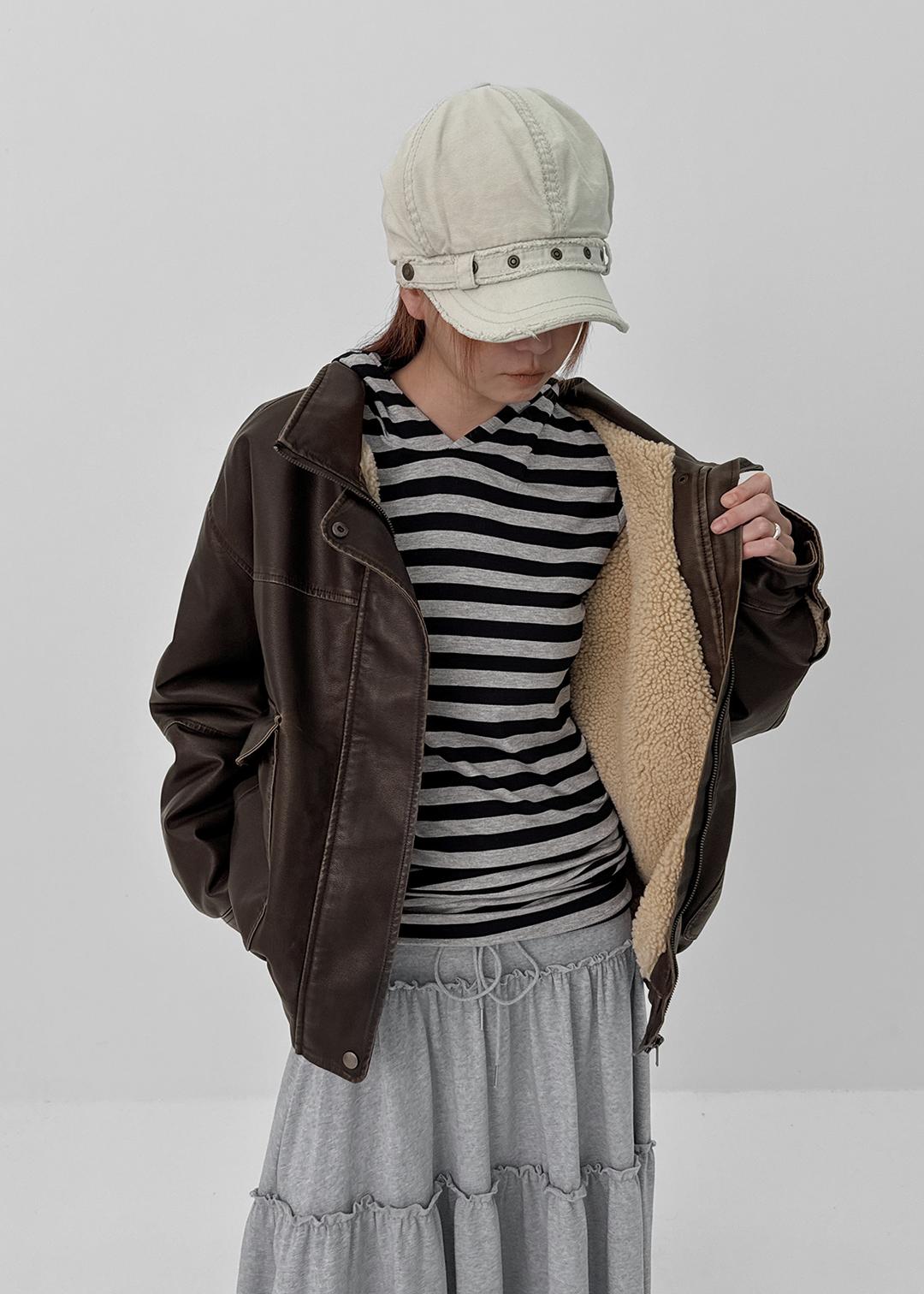 블랙업 [1천장판매] [MADE] 핀테르 레더 덤블 블루종 점퍼