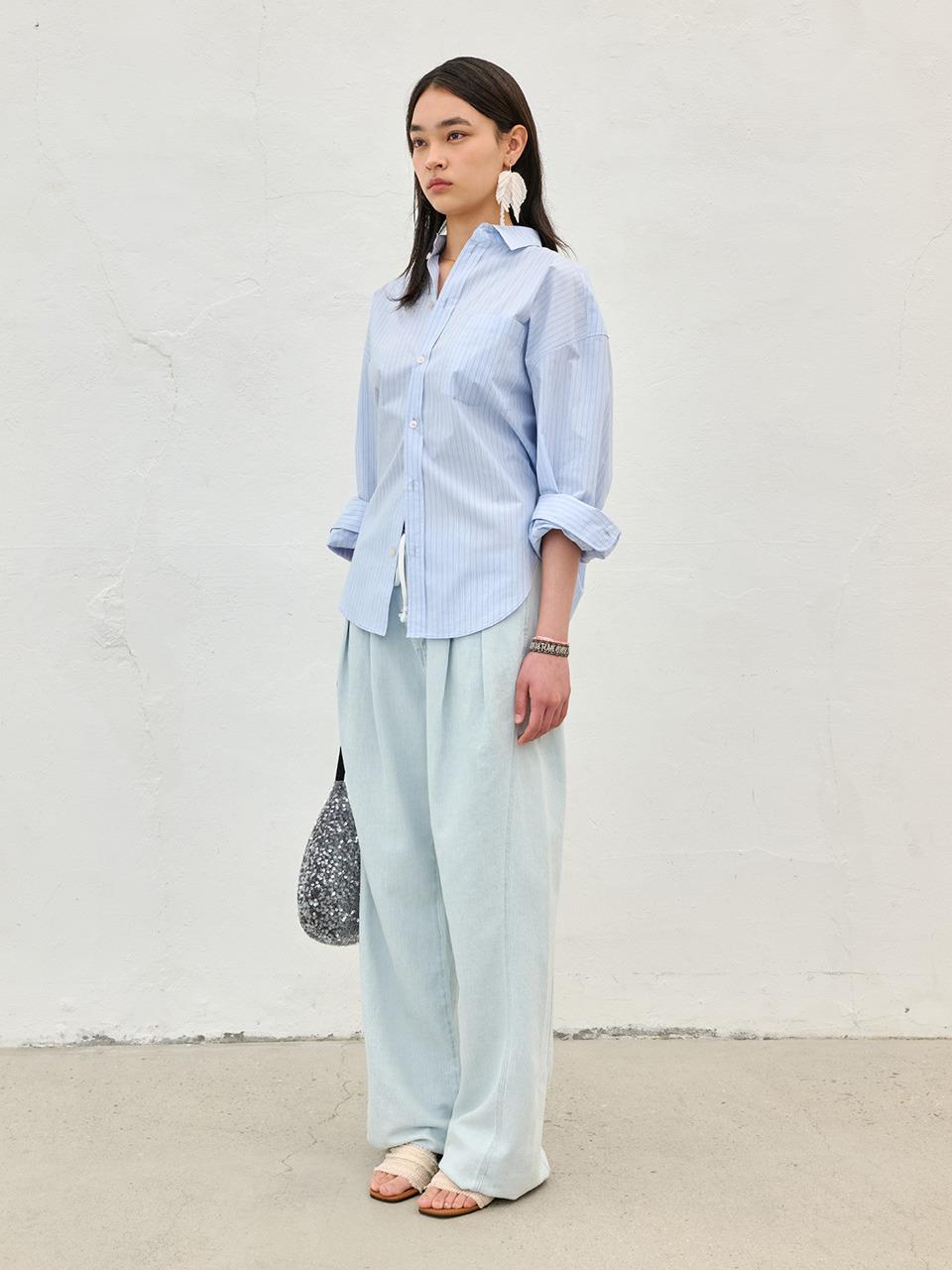 [단독~5.20]Traditional Wind Shirt_Blue Stripe