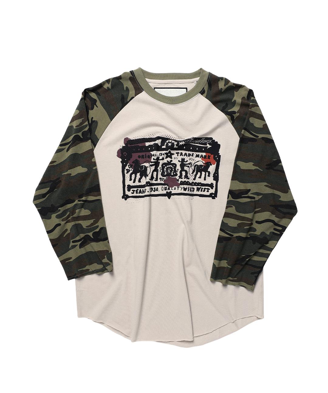 COWBOY PICTOGRAM RAGLAN LS TEE CAMO