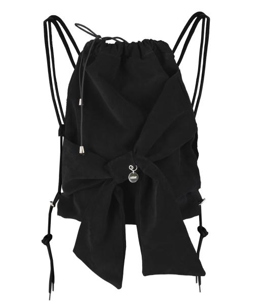 Ribbon 2way bag _ Suede black