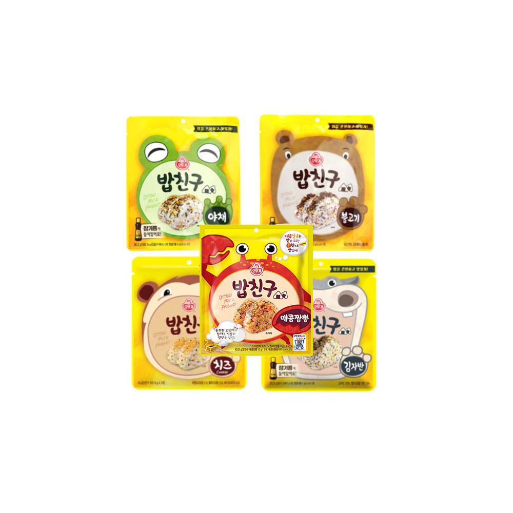 오뚜기 밥친구 5종 불고기 야채 김자반 치즈 매콤짬뽕
