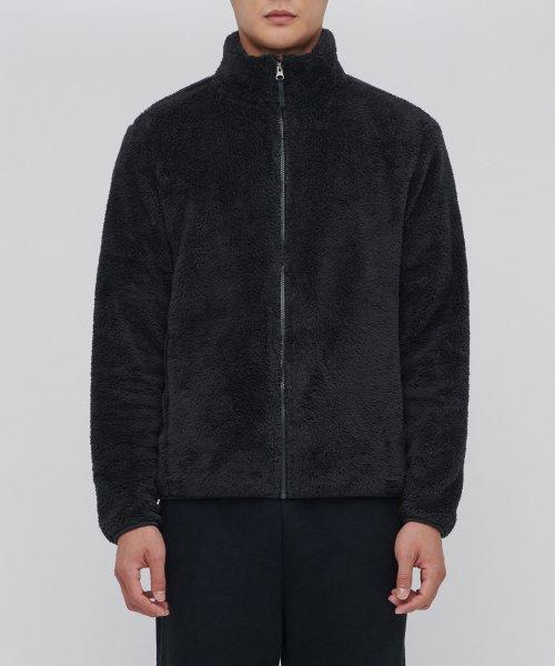 샤기 플리스 집업 재킷 [블랙]