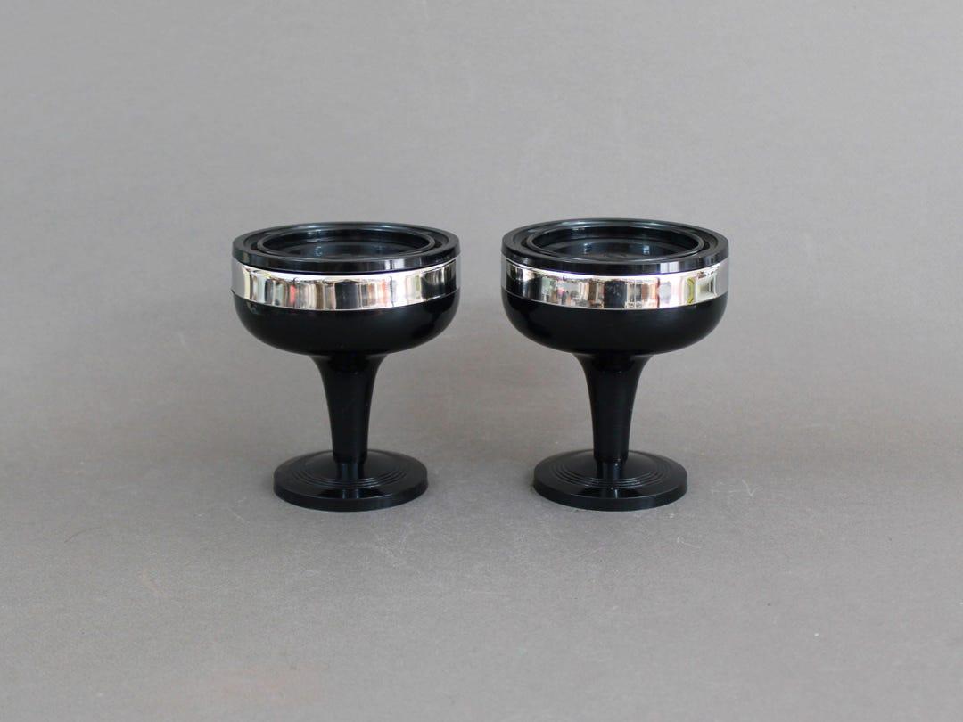 Vintage 1970s MORINOX ice cream dishes, Space Age dessert bowl set, Made in Italy