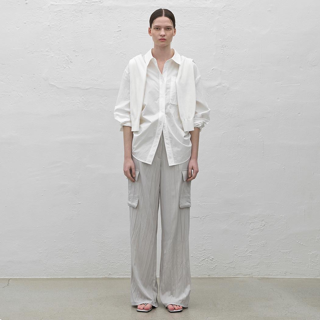 (PT-5493)SYLO UTILITY WRINKLE BANDDING PANTS