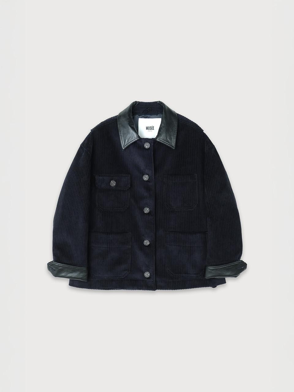 LA FETE Oversized coturoy work jacket_Velvet Navy