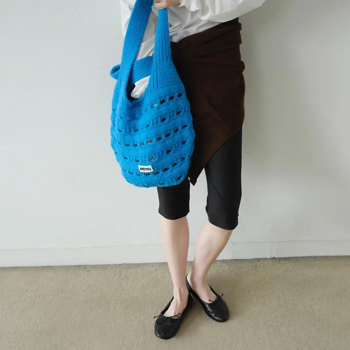 [미소츄 PICK] PIE WOOL 100% KNIT SHOPPER BAG (4COLOR)