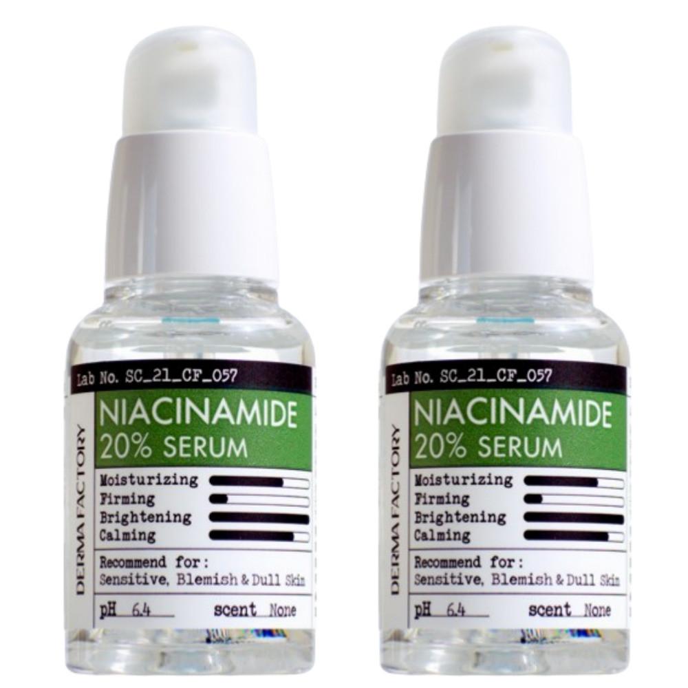 1+1 더마팩토리 나이아신아마이드 20% 세럼 30ml 수분보습 피부진정 브라이트닝 톤개선