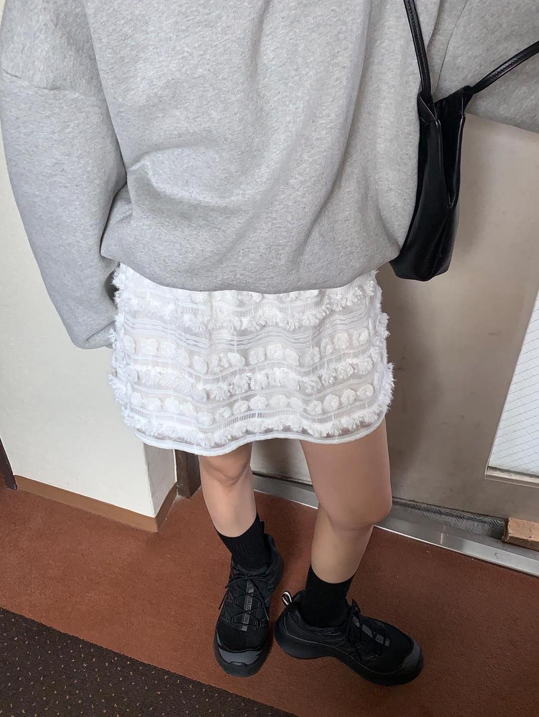 mix lace skirt
